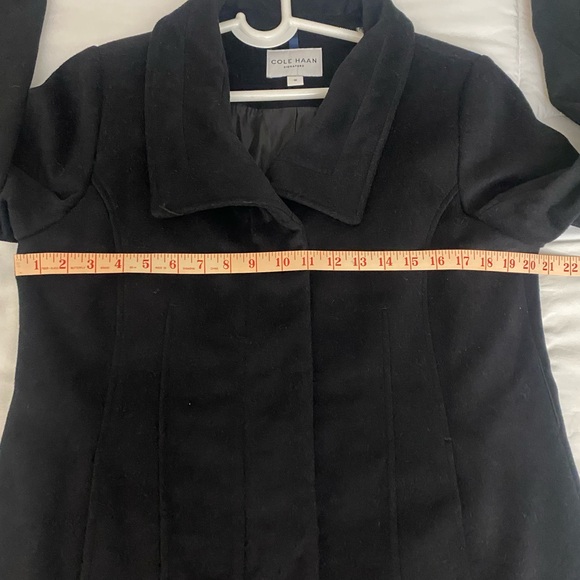 NWT Cole Hann Women’s Signature Slick Belted Long Wool Blend Coat Size 12. - Picture 11 of 13